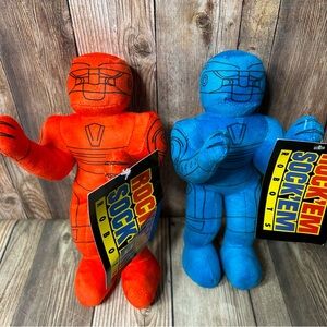 Rock’em Sock’em Robots Plush lot of 2 - Red & Blue Boxing Figures Toy Factory 9”